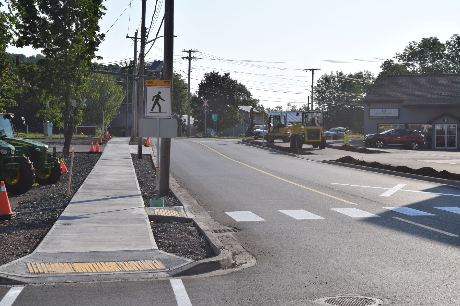 Picture showing newly installed crosswalk along Main Street in Antigonish, Nova Scotia