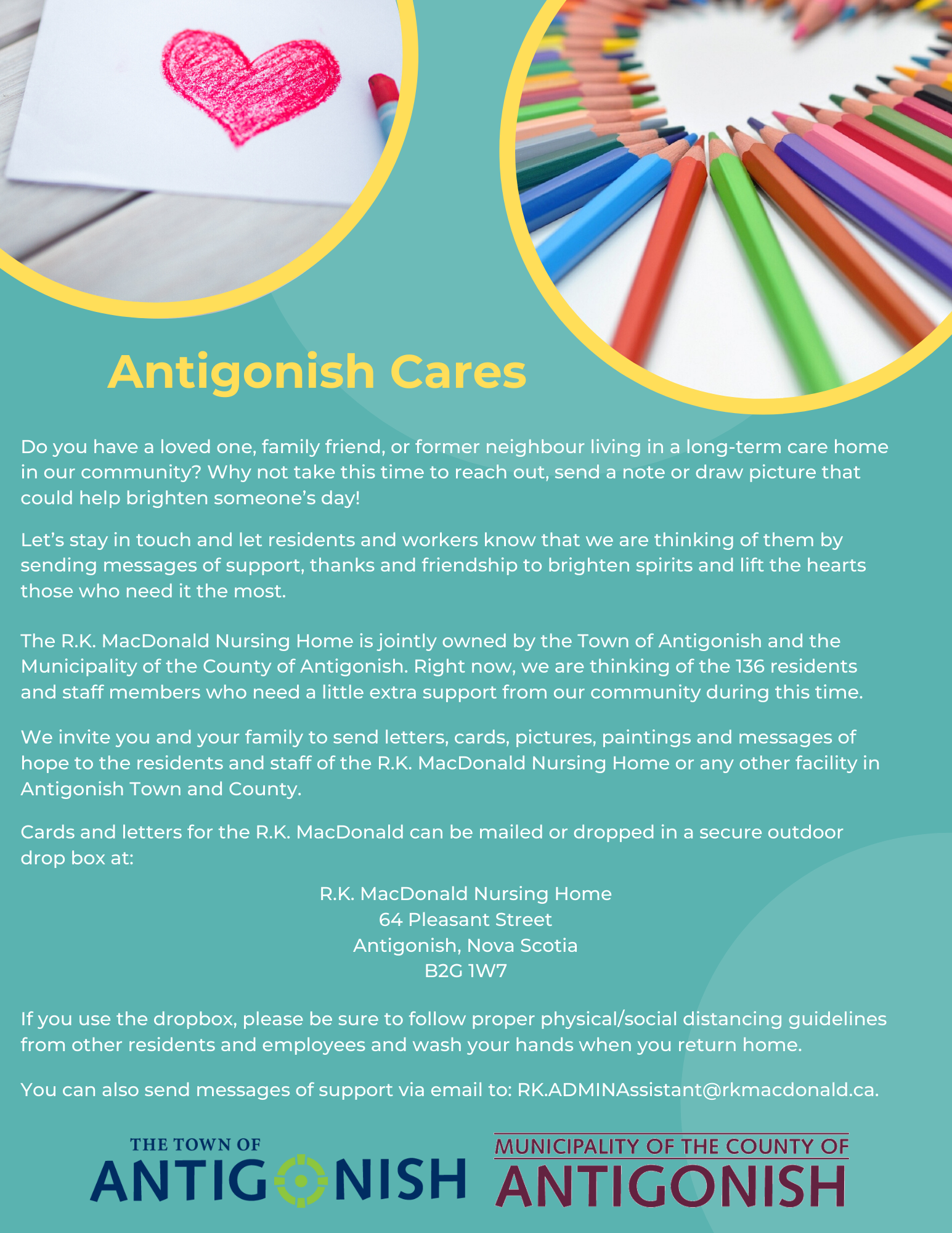 Antigonish Cares Poster, text is same as above.